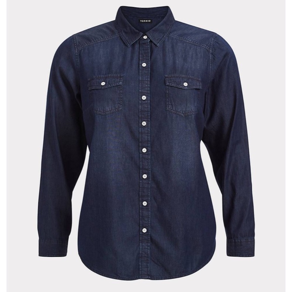 Long sleeve denim blouse